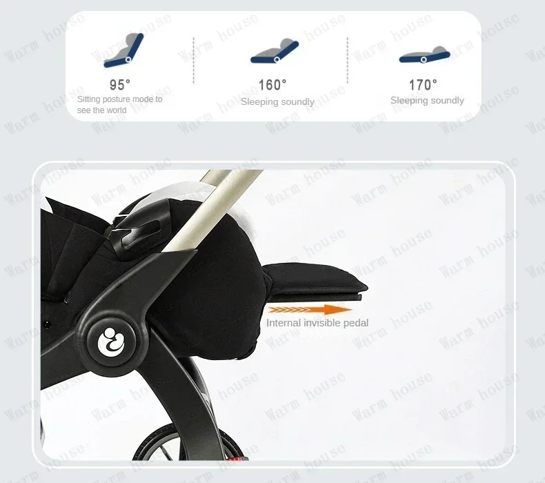 4-in-1 Multifunktionaler Kinderwagen Faltbar mit Autositz Tragbarer Babywagen EU-Lagerbestand 3-in-1 Kinderwagen – Detail 18