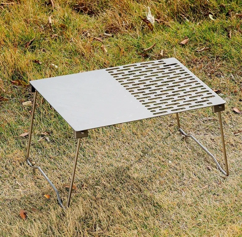 Titanium Folding Grill Table Outdoor Camping Picnic Desk Mountain Travel Lightweight Furnishing
