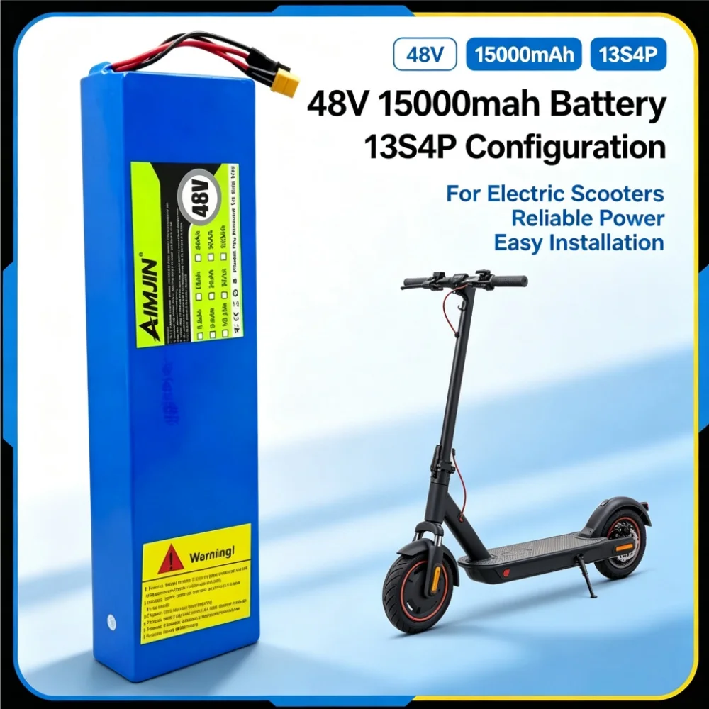 18650 lithium-ion battery pack 13S4P 48V 15Ah with built-in BMS suitable for Kugoo M4/M4Pro/M5/M5Pro/Max Speed