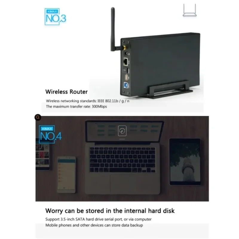 BS-U35WF 300Mbps USB 3.0 Wi-Fi HDD Enclosure for 3.5
