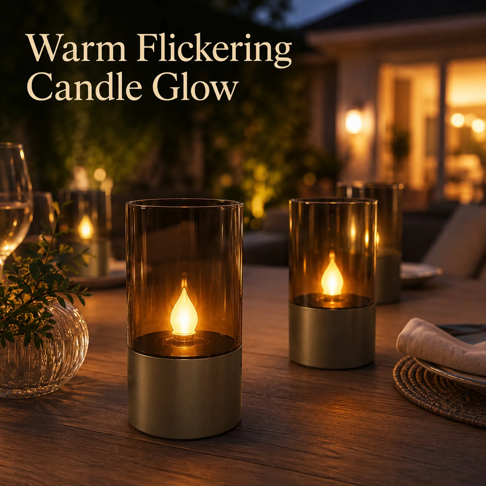 (6 pack)Flickering Flameless Candles Acrylic Pillar Candles Battery Operated with LED Candles for Home Living Room Wedding Decor 3