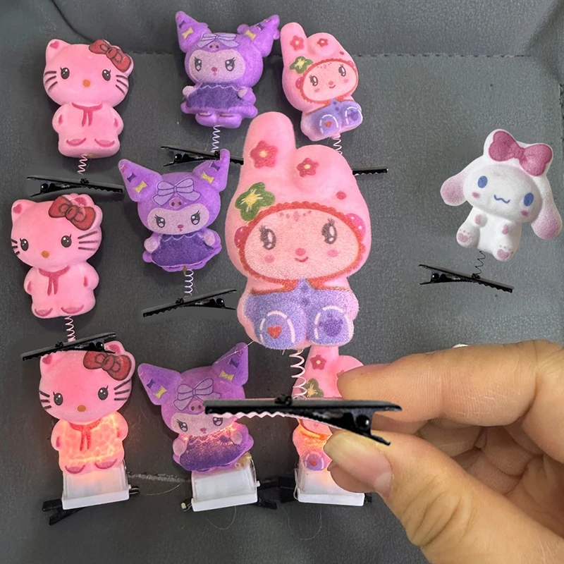 5 pezzi Sanrio Hello Kitty fermaglio per capelli 3D Kuromi primavera forcine melodia Cinnamoroll clip a becco d'anatra copricapo accessorio per capelli per bambini