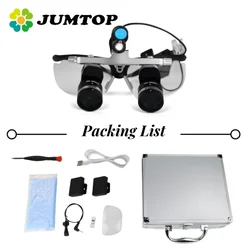 Wireless Dental Loupes Binocular Medical Magnifier, 3.5X-5.5X Pupil Distance Adjustable, 350-550mm Working Distance