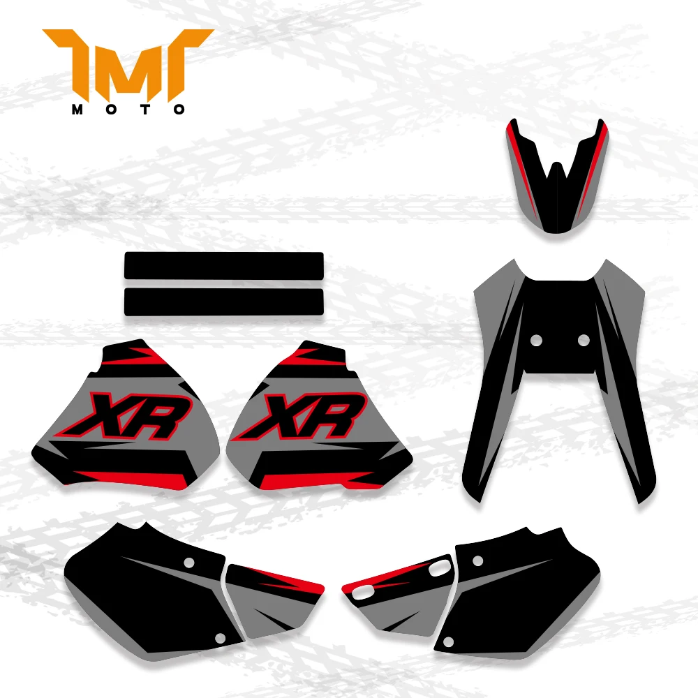 Kit de calcomanías Stiker TMT Sepeda Motor Belakang Grafis Untuk Honda XR250 XR400 1996 1997 1998 1999 1997 - 2004 XR 250 400