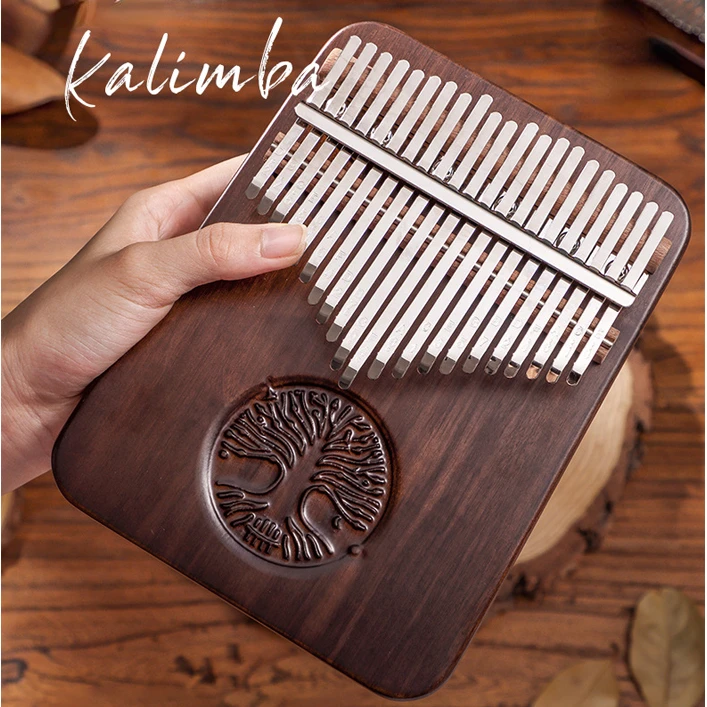 

21 Key Black Walnut Kalimba, Hluru Professional Thumb Piano, Full Solid Wood Portable Finger Piano, Keyboard Musical Instruments