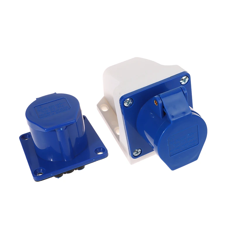 Enchufes impermeables industriales de 3 pines, conector macho/hembra, 220V, 16A, IP44, 2P, para caravana, autocaravana, remolque, camión, yate