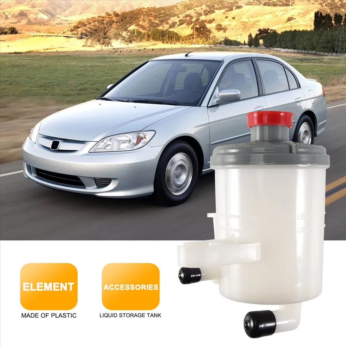 #02B  Steering Pump Reservoir for  CR-V 2002-2006,53701-S9A-003 Power Steering Pump Oil Tank for Honda CR-V 2002-2006 (White)