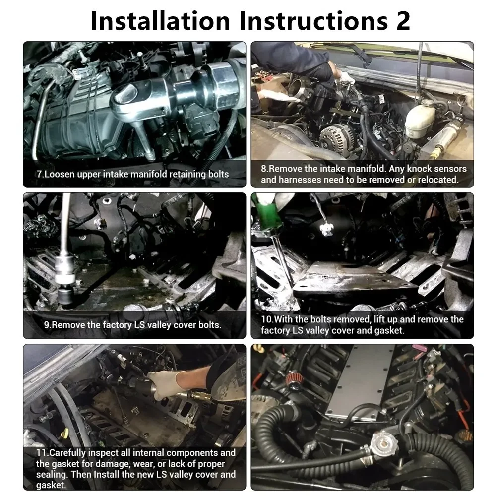 Pelat Penutup Blok Mesin Profil Rendah Billet Aluminium LS Gen 3 Valley Pan untuk LS1 Gen 3 LS6 LQ4 LQ9 Hitam TB-1020