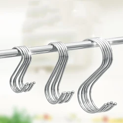 Multi use stainless steel S-shaped hook wall mounted bathroom kitchen S-shaped hook cabinet door S hook small hook