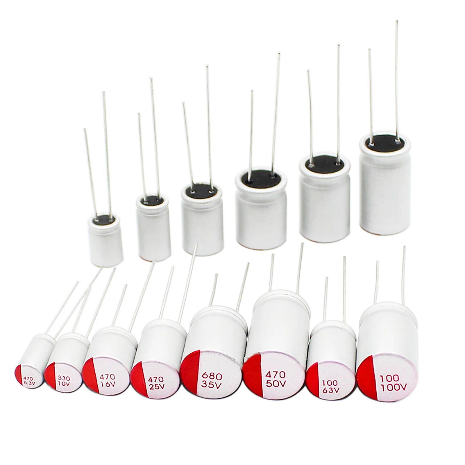 15pcs DIP Solid Electrolytic Capacitor 6.3v 10v 16v 25v 35v 50V 100uf 220uf 330uf 470uf 560uf 680uf 820uf 1000uf 1500uf 2200uf