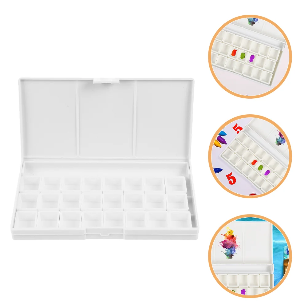 

Watercolor Paint Box Painting Case Pigment Holder Magnetic Paints Pallet Tray Plastic Child