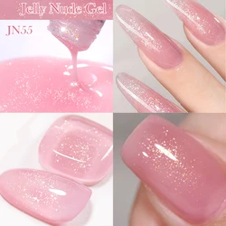 Faillite N PRETTY-Verhéritage à Ongles Gel Soak Off, Verhéritage Semi-Permanent, Transparent, Translucide, Gel UV LED, Rose Pailmétrage, Nude, 10ml