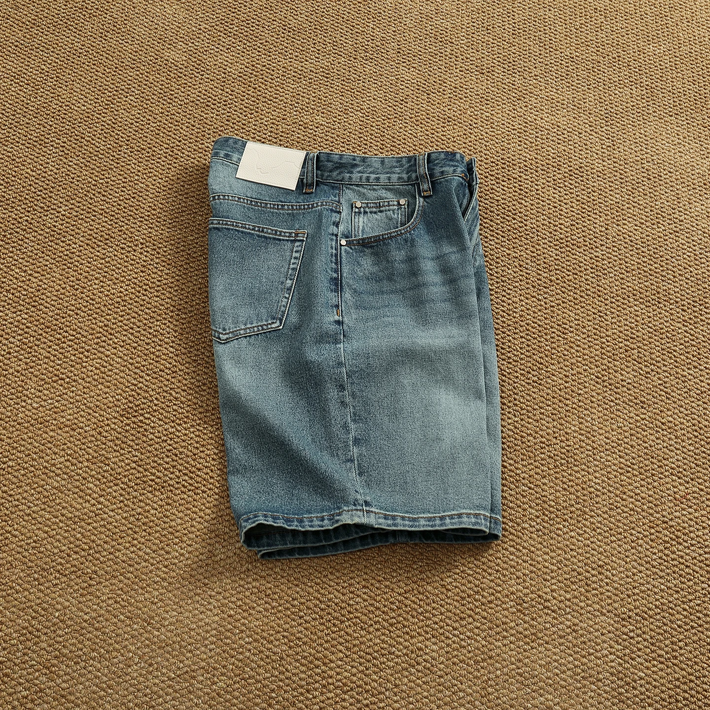 

Summer Vintage Blue Jeans Loose Straight Leg Shorts Cityboy Casual Versatile Mid-Length Pants for Men And Women