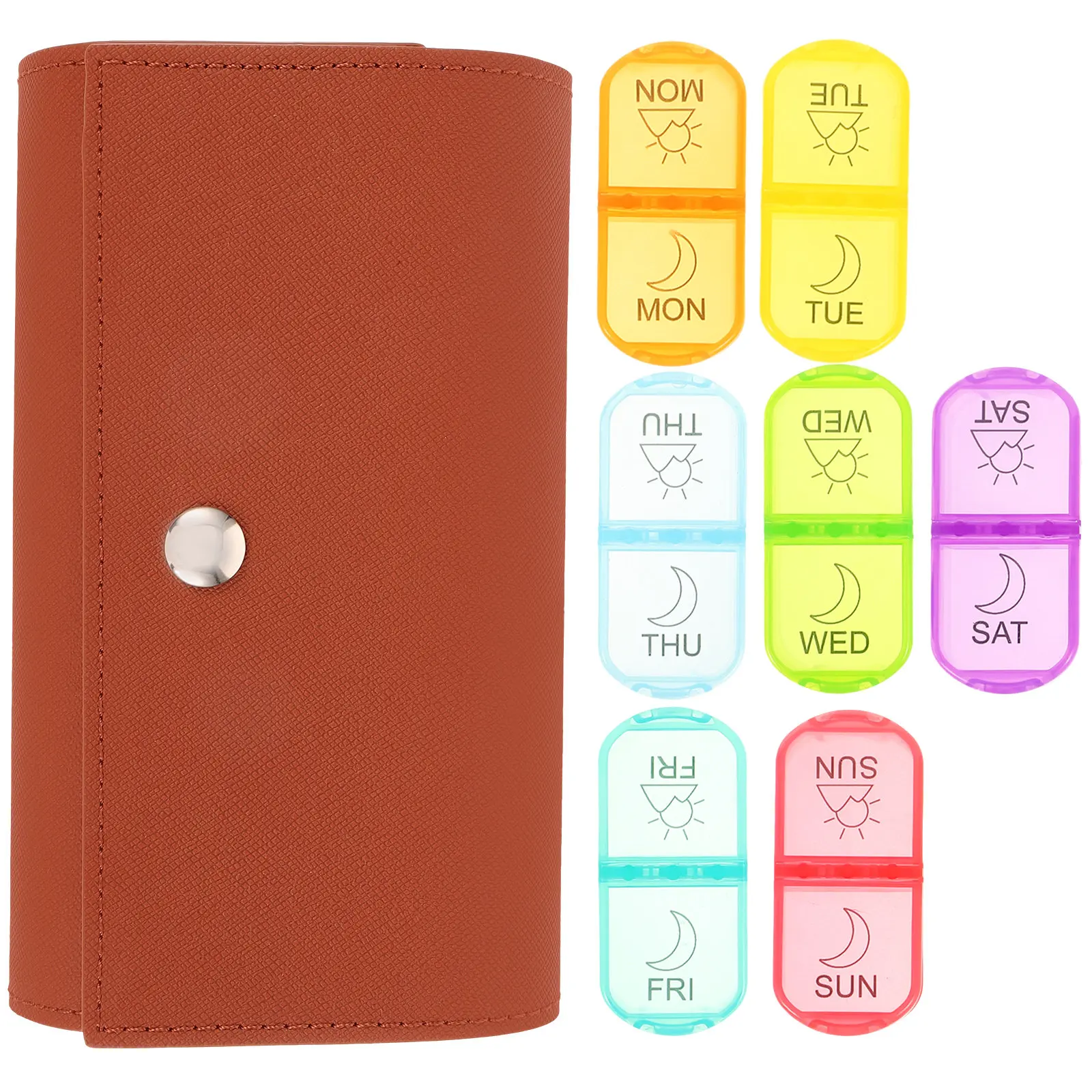 

1Set Medicine Storage Organizer Weekly Case Portable Travel Containers Mini Pill Box for Home Office Restaurant