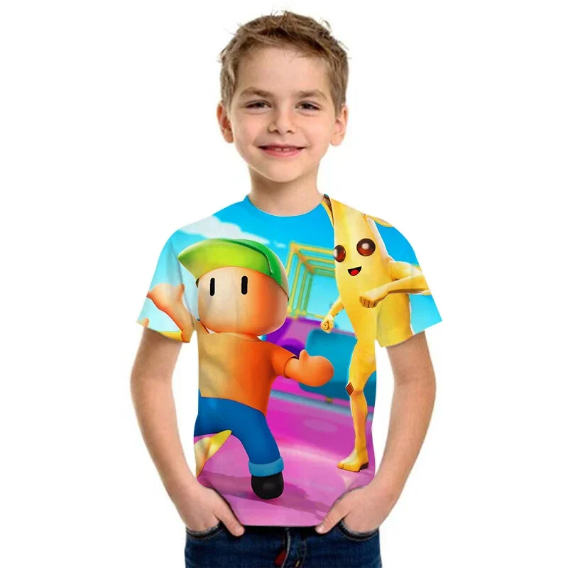 Stumble Guys 3d Kids T Shirt Boys Girls Harajuku 3d Shirt Cartoon Funny T-shirts Wednesday Stumble Guys 3d Children\'s Clothing