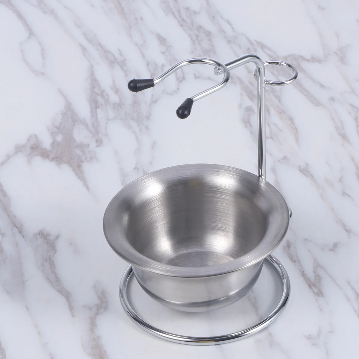 

Antirust Shaving Stand 12cm 8.5cm Stainless Steel Bowl Silver Razor Brush Holder Durable Universal Fit Organizer