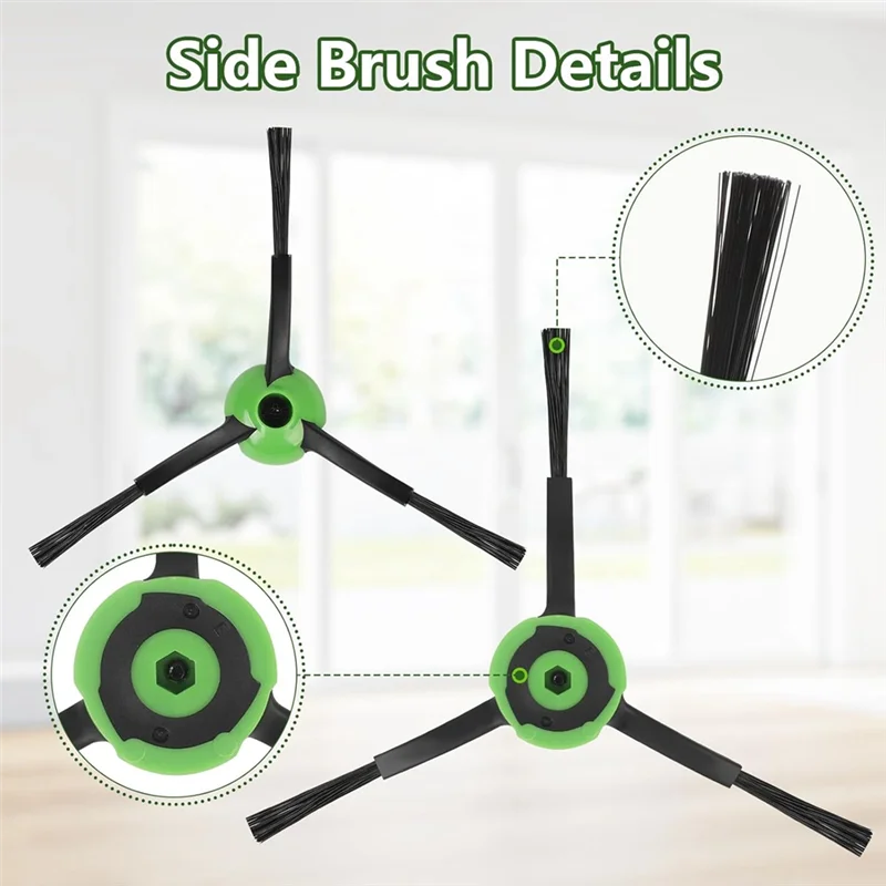 ABHZ-For Irobot Roomba J7 J7 + J5 J5 + J6 J6 + J8 J8 + J9 J9 + مجموعة ملحقات المكنسة الكهربائية فرش جانبية مطاطية مرشحات HEPA #6