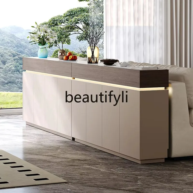 D2520 30cm Sideboard Cabinet Against The Wall Integrated Modern Minimalist Sofa Back Cabinet Kitchen Light Luxury Storage Cabine