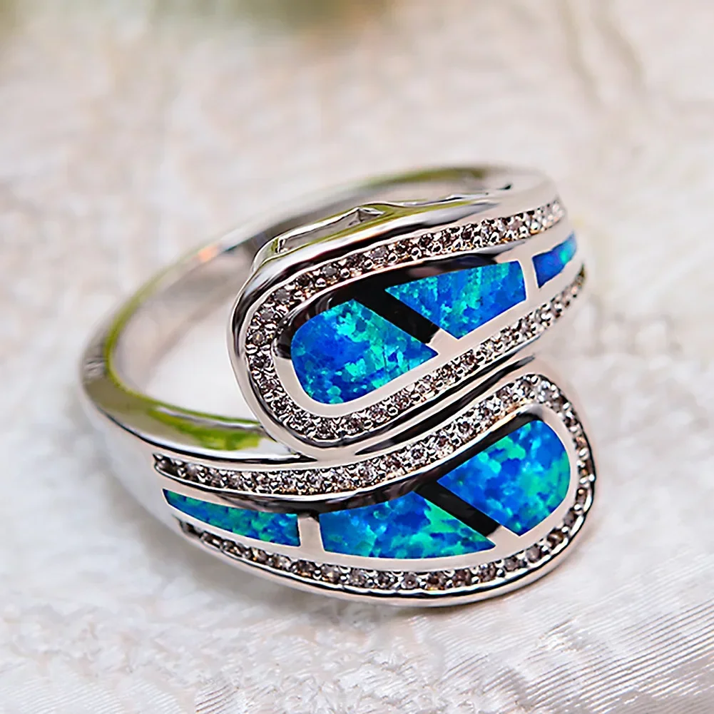 Premium and Niche Dual Tail White Australian Treasure Ring for Couples, Domineering and High-end Personalized Jewelry