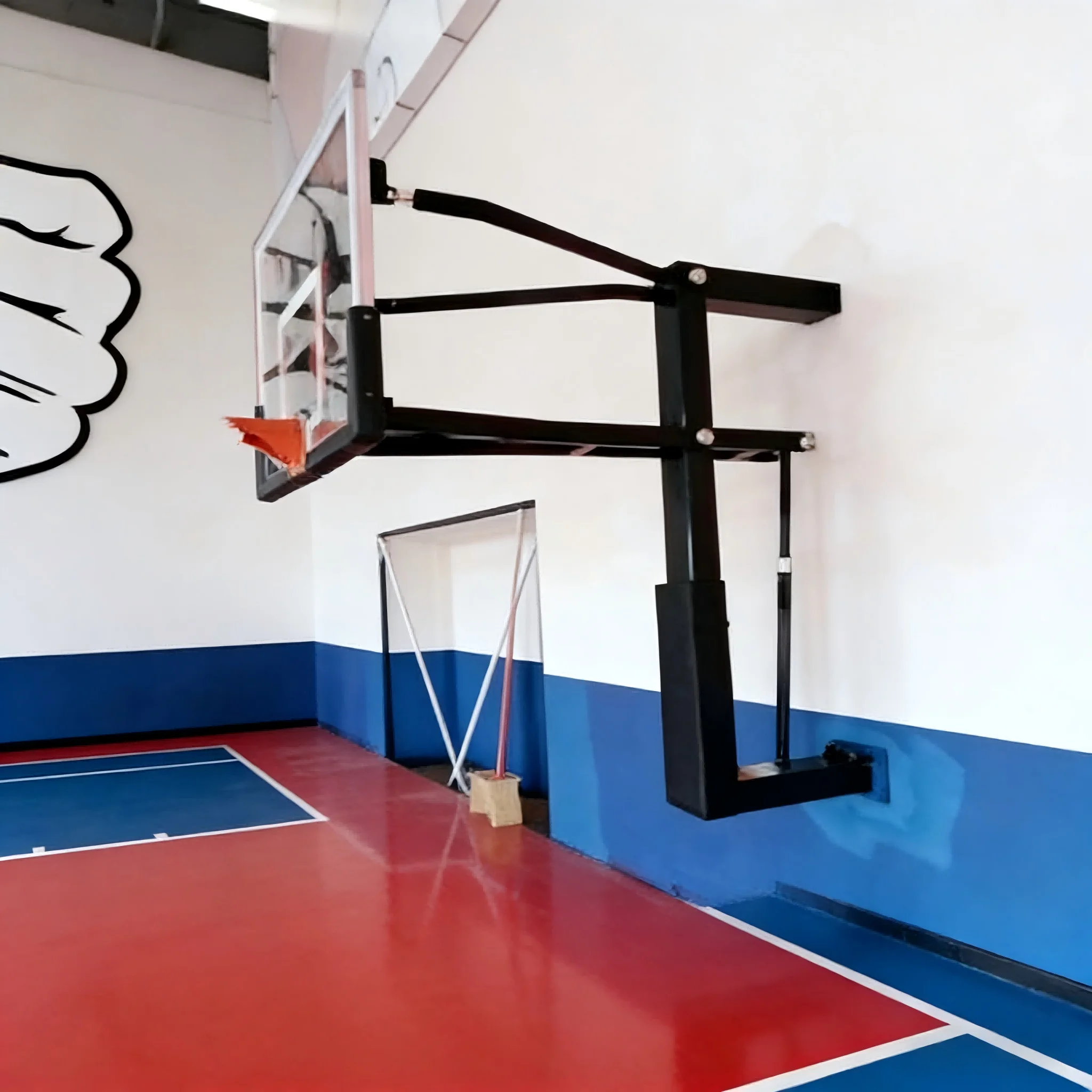 Wall-Mounted Basketball Hoop for Teens - Adjustable Height with Hand Crankpromote sales