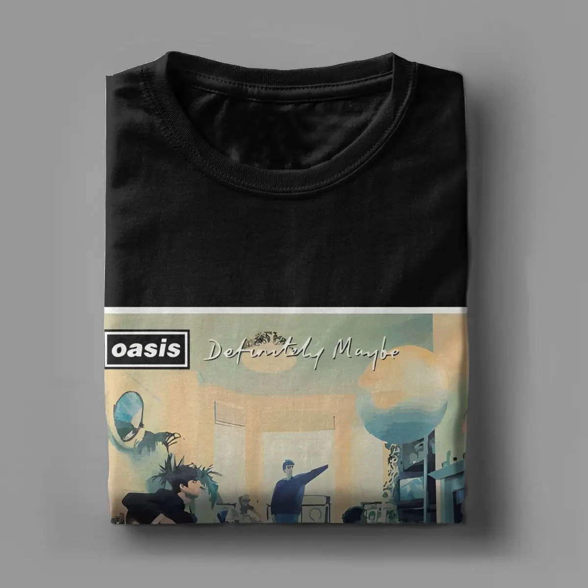 O-Oasis Rock Band T Shirt Men's Cotton Funny T-Shirt Crew Neck Tee Shirt Short Sleeve Tops New Arrival image 5