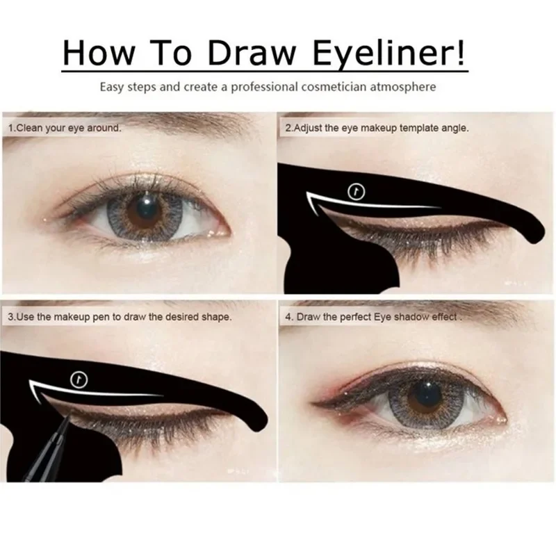 Augen Make-Up Tool Eye Vorlage Former Modell Einfach Zu Machen Up Cat Linie Schablonen Eyeliner Karte Katze Linie Eyeliner Schablonen schwarz Pro