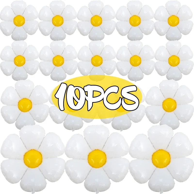 10/1 sztuk biała stokrotka kwiat balon wiele rozmiarów słonecznik balony foliowe kula z helem urodziny dla dzieci dekoracja Baby Shower
