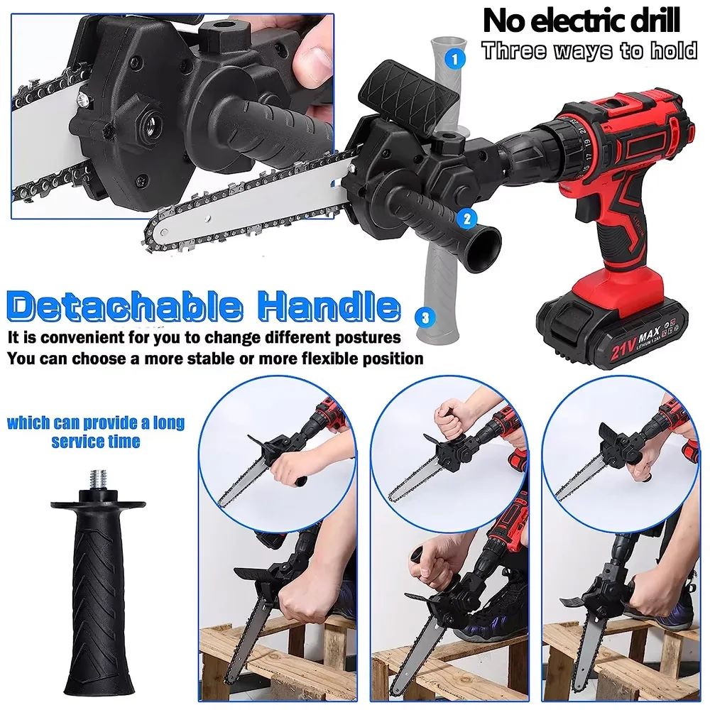 

4/6-inch household mini electric drill to electric saw converter logging saw garden saw electric chain saw conversion head tool