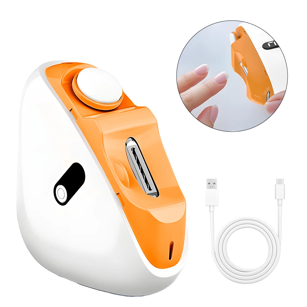 2 in 1 Intelligent Silent Electric Nail Clippers Automatic Baby Electric Nail Clipper Safe Rechargeable Electric Nail Trimmer