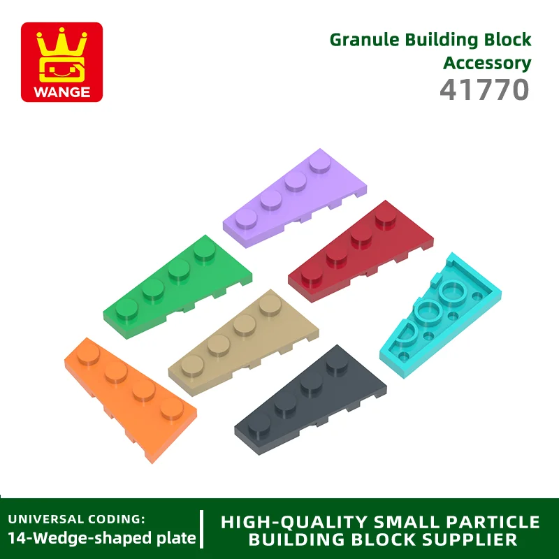 Wange 41770 100g/119PCS 2x4 Wedge-Shaped Block Moc Color Loose Parts Compatible with Bricks DIY Children's Toy Assembly Gift