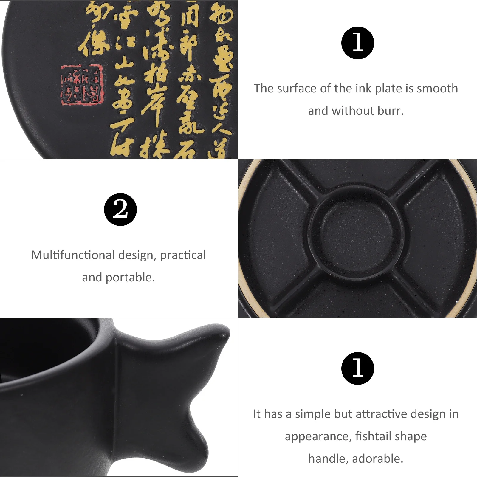 أداة رسم الخط التقليدية إنكستون تصميم بسيط مادة السيراميك المتينة قوي أنيق مقبض ذيل السمكة صغير