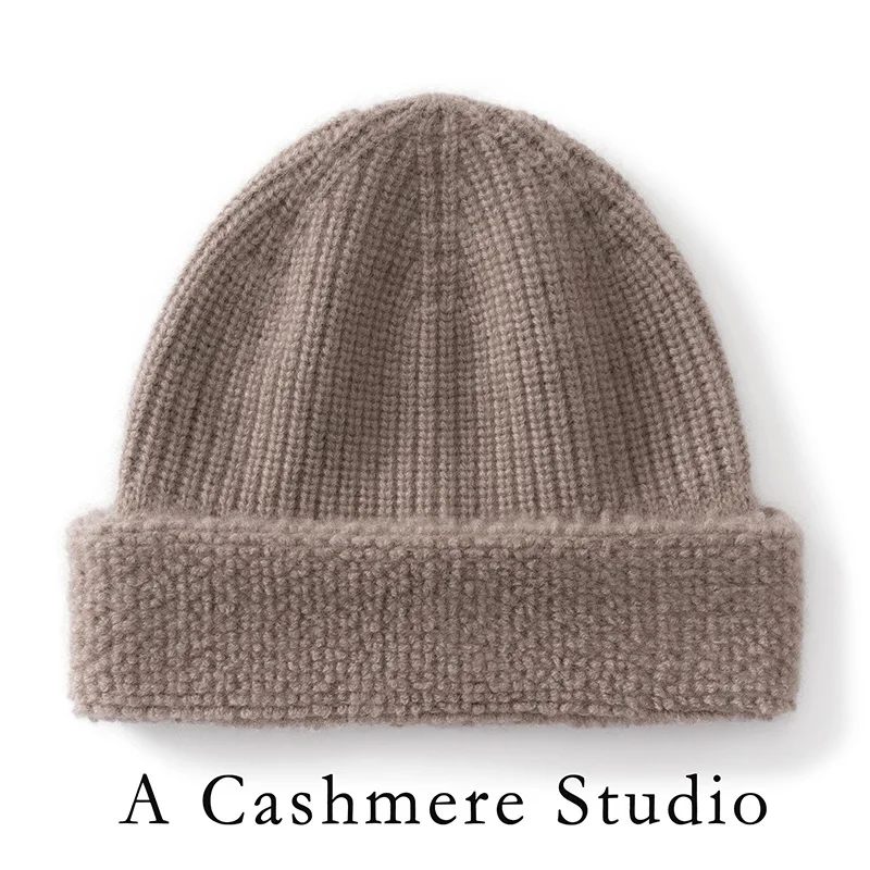 BELIARST Unisex Cashmere Knitted Flanged Hat Winter Warm And Cold Proof 100% Cashmere Yarn Fashionable Men's And Women's Hat