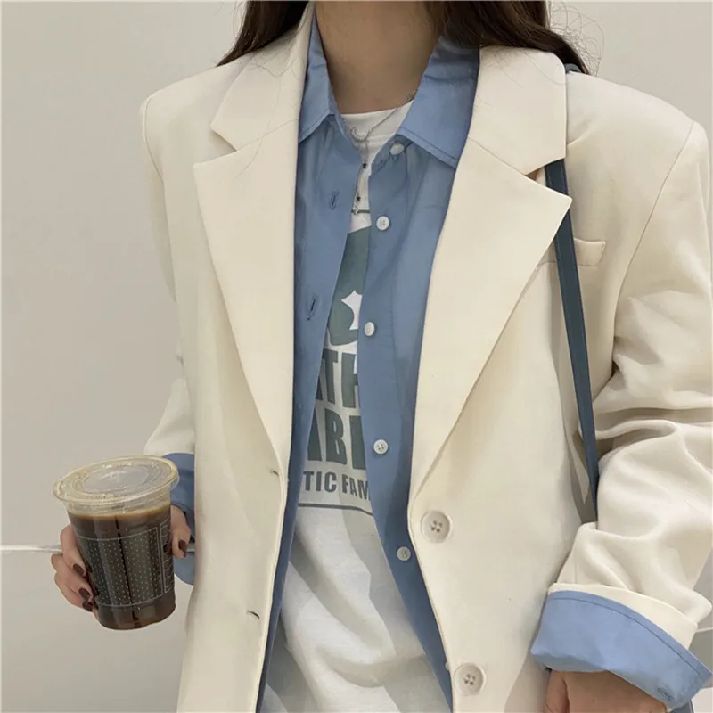 Elegant Casual Women's Suit Top 2024 New High-End Professional Light Maturity Hong Kong Style Polyester Long Sleeve Fashion