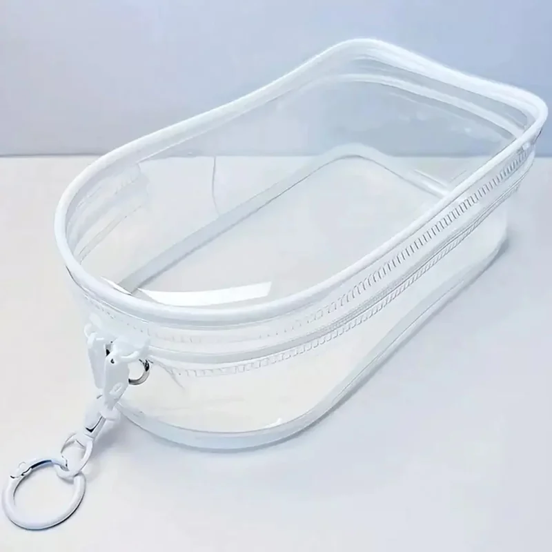 

2pcs Colorful Transparent Protector Case Organizer Box for 17cm Plush Dolls Outdoor Display Bag With Keychain Doll Accessories