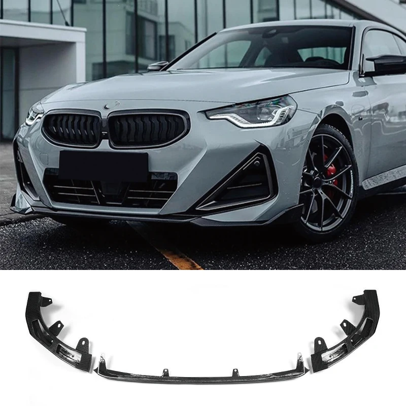 Dry Carbon For BMW G42 2021UP M Sport M-Tech Front Spoiler Bumper Lip Car Lower Body Kit Blade Board Splitter Guard Plate