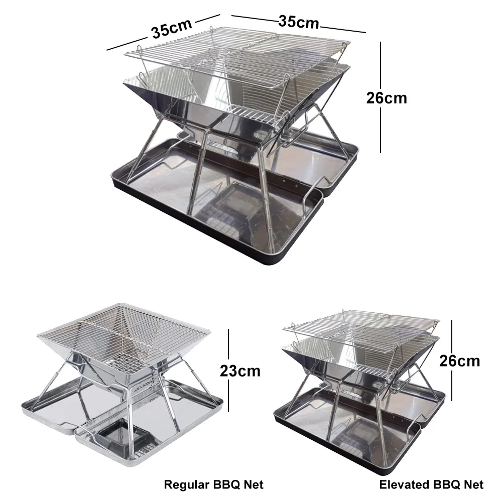 Imagem -03 - Campingmoon-outdoor Churrasqueira Portátil Folding Churrasco Grill Equipamento de Piquenique Mt2 Aço Inoxidável