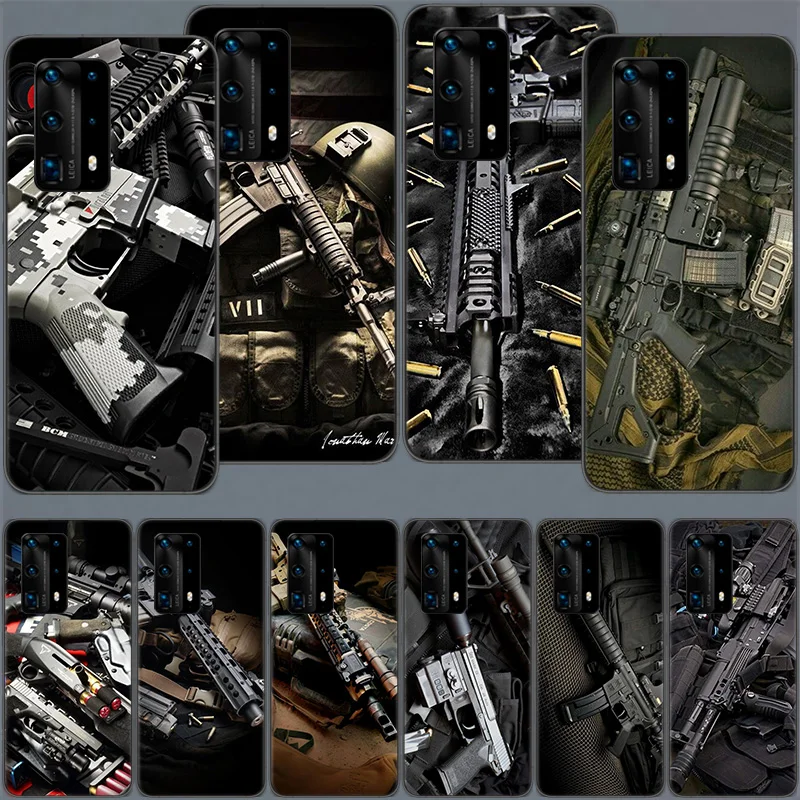 The Military Weapon Phone Case For Huawei Mate 40 30 20 Pro 10 Pro Huawei P50 P40 P30 Lite P20 P10 Lite Cover