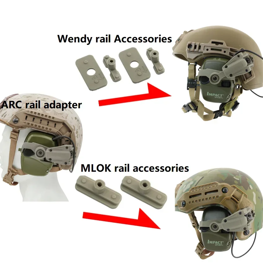 Tactical Headset Noise Reduction Hunting Shooting Headphones ARC Rail Adapter for Howard Leight Impact Sport Electronic Earmuffs