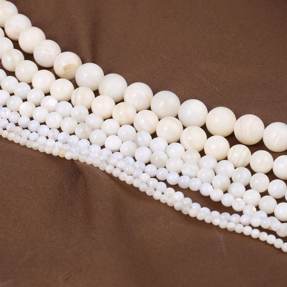 Natural Freshwater Trochidae Shell Beaded White Round Isolation Loose Beads for Jewelry Making DIY Necklace Bracelet Accessories