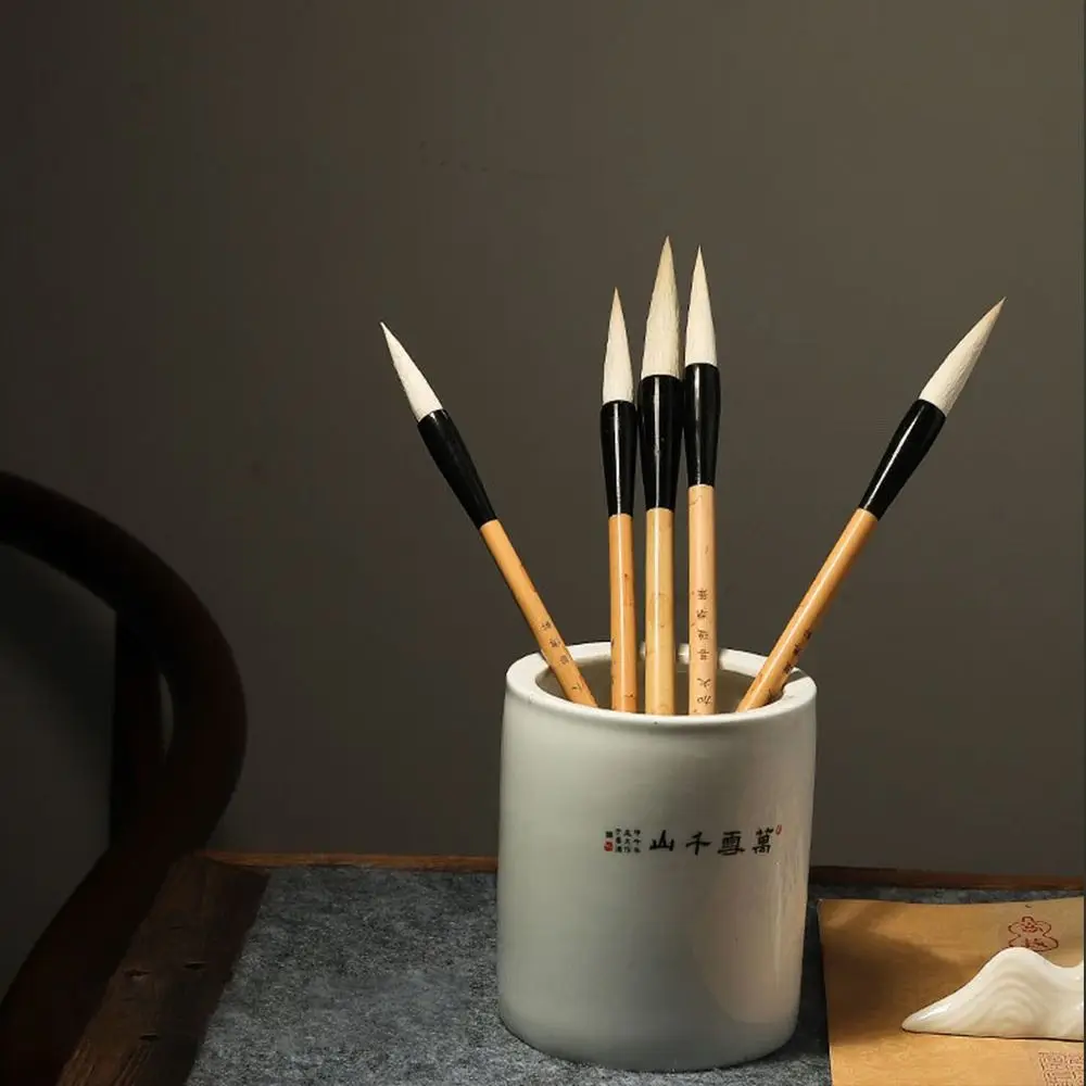 

Traditional Chinese Calligraphy Brush Oil Watercolor Oil Painting Scriptures Writing Brush Wood Goat's Hair Art Paint Brush