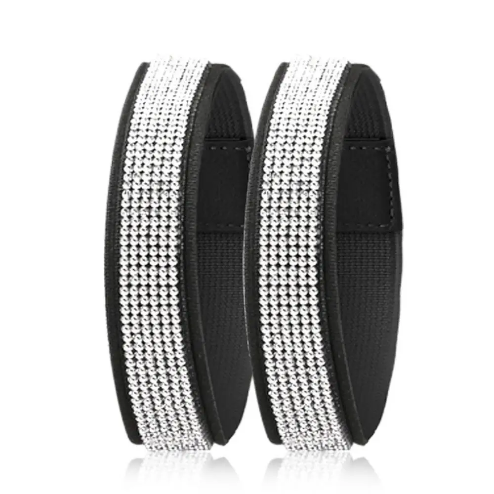 1Pair Anti-skid Rhinestone High Heels Shoes Band Shoe Decoration Adjustable Women Shoelaces Anti-loose Elastic Fixing Belts