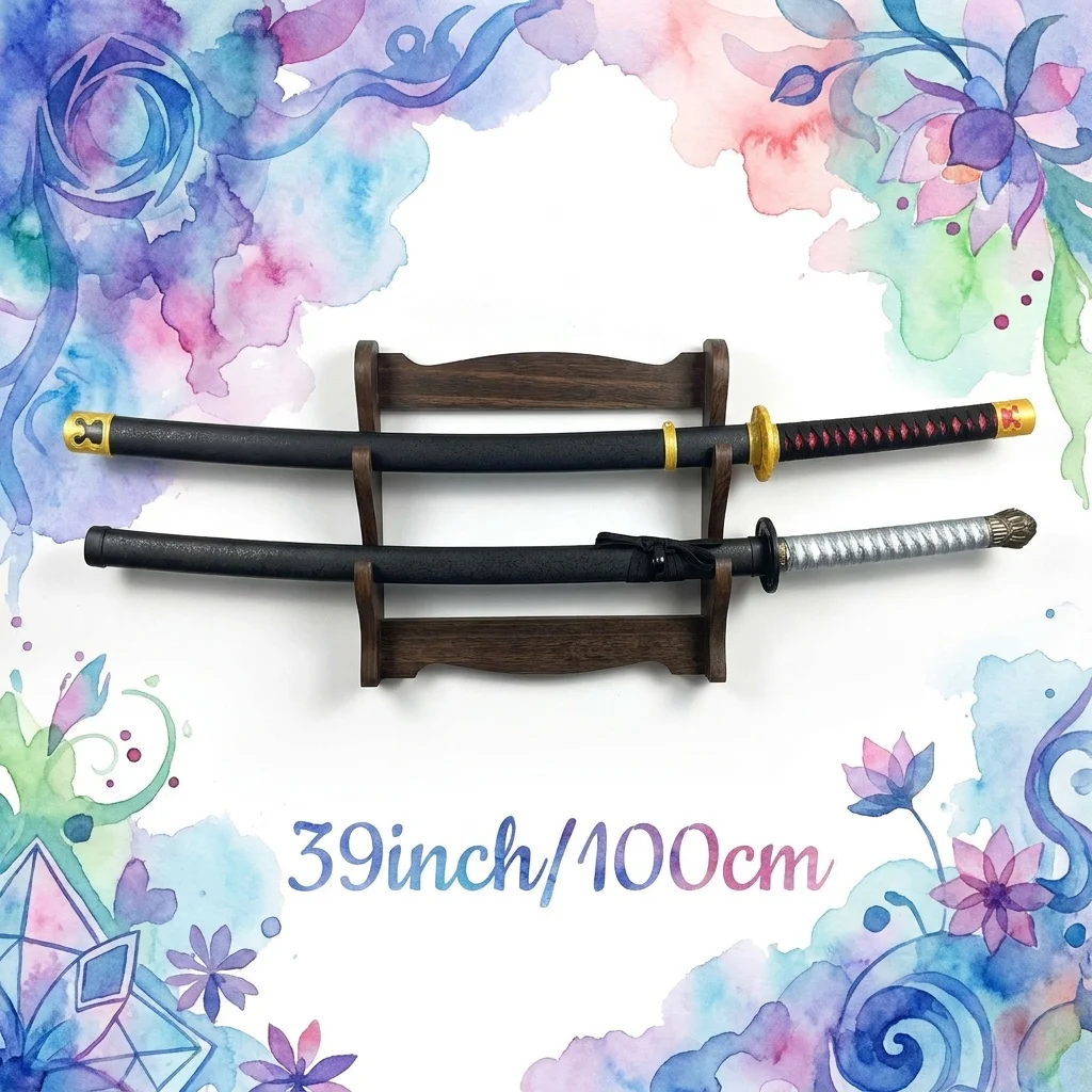 39inch Elden Katana Sword Moon Wooden Blade Knife Anime Real Size Japanese Samurai Sabre Sword Model Cosplay Prop Toy Gifts
