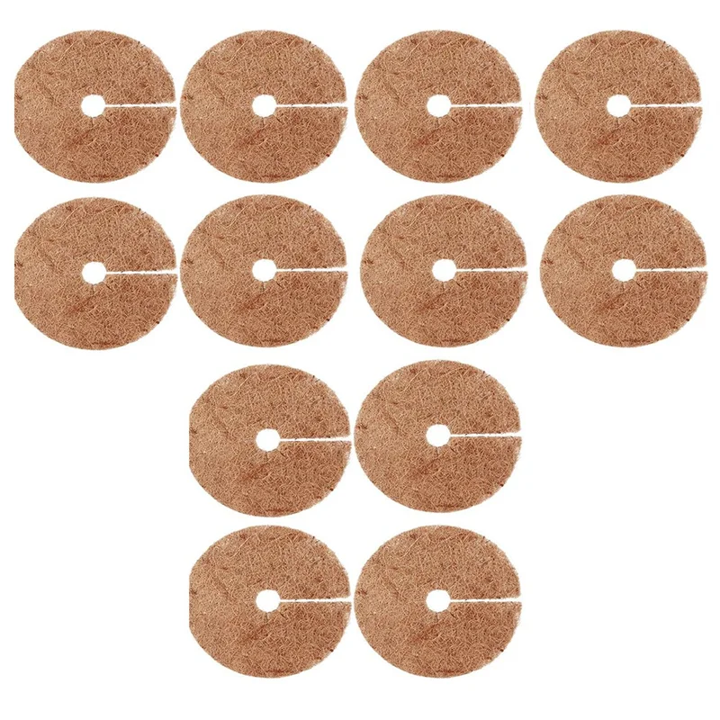 

AB33-12 Pcs Coconut Fibers Mulch Ring Tree Protector Mat,14.5 Inch Coir Plant Protectors From Animals Tree Protection Plant