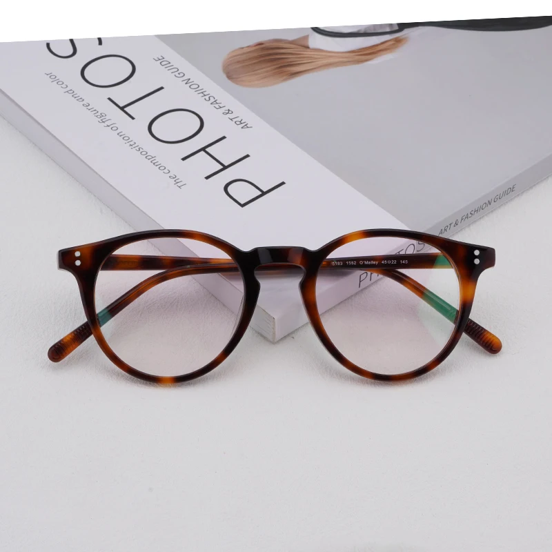 O'Malley Acetate Eyeglass Frames Round Glasses Frames Myopia Prescription Anti Blue Light Ray Lens OV5183 O Malley Glasses