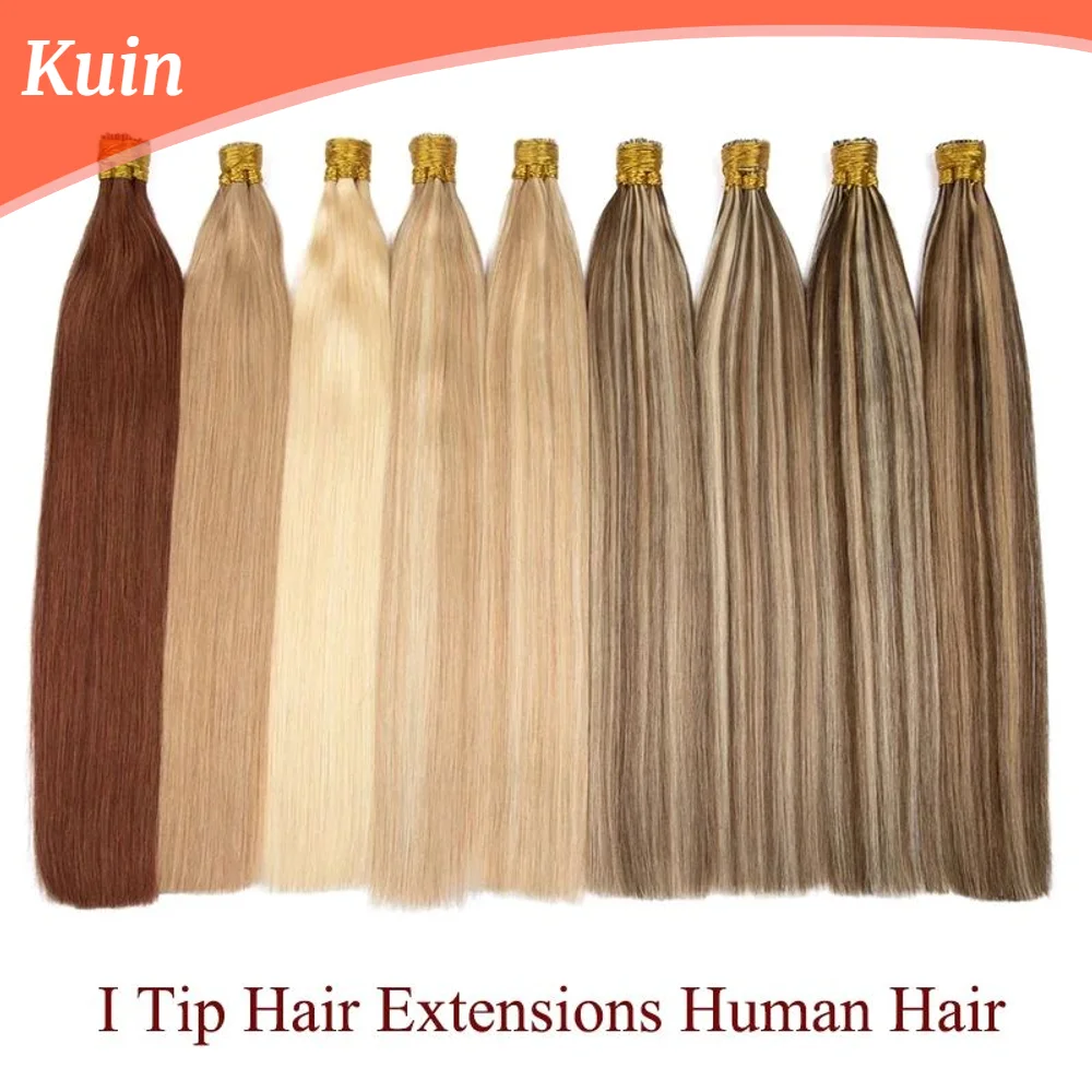 I Tip Hair Extensions Machine Made Remy Straight Natural Fusion Hair Extensions 50pcs/Set Keratin Capsules Ombre Blonde Colored