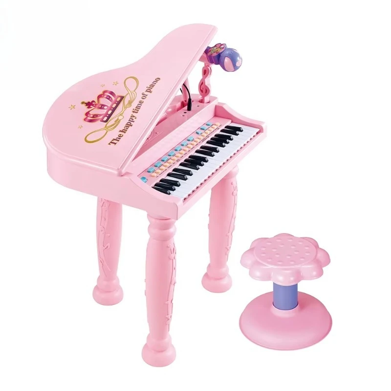

Children's Learning Music Education Electronic Instruments Music Piano Keyboard Toys with Microphones and Chairs