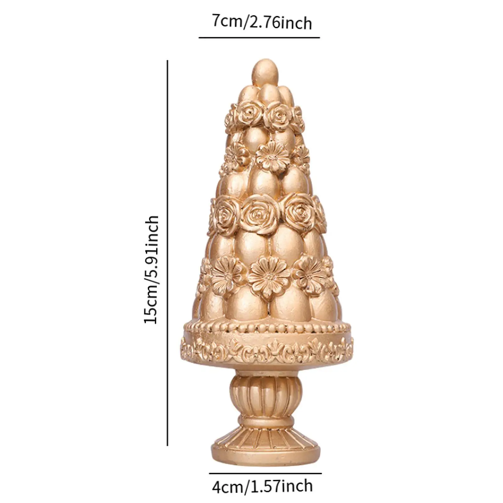 Easter Tree Figurine Easter Decoration Fine Workmanship, Table Centerpiece, Gift Resin Statue Desktop Ornament for Indoor