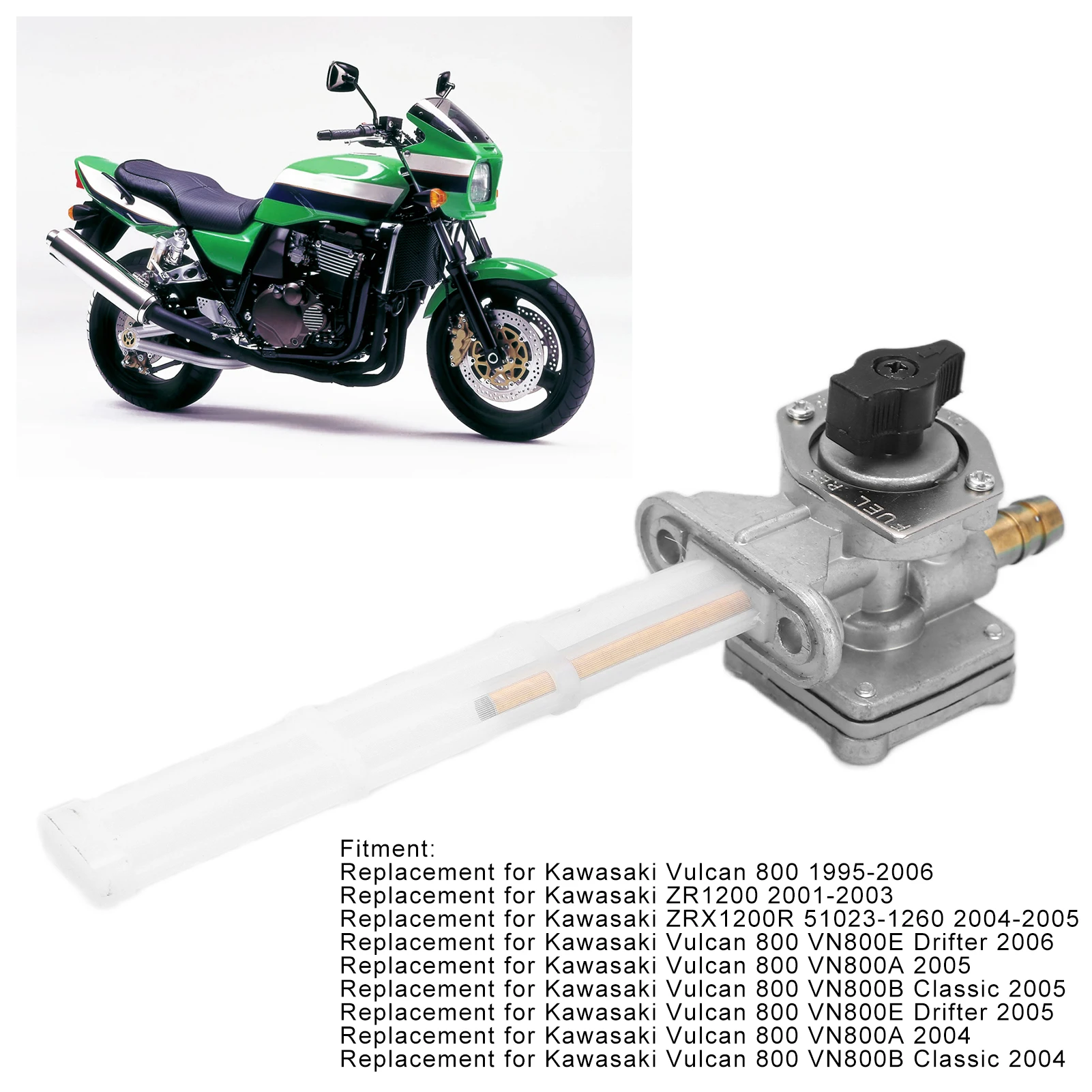 Топливный клапан Petcock 51023 ‑ 1260, сменный алюминиевый сплав для Kawasaki Vulcan 800 VN800A 2004