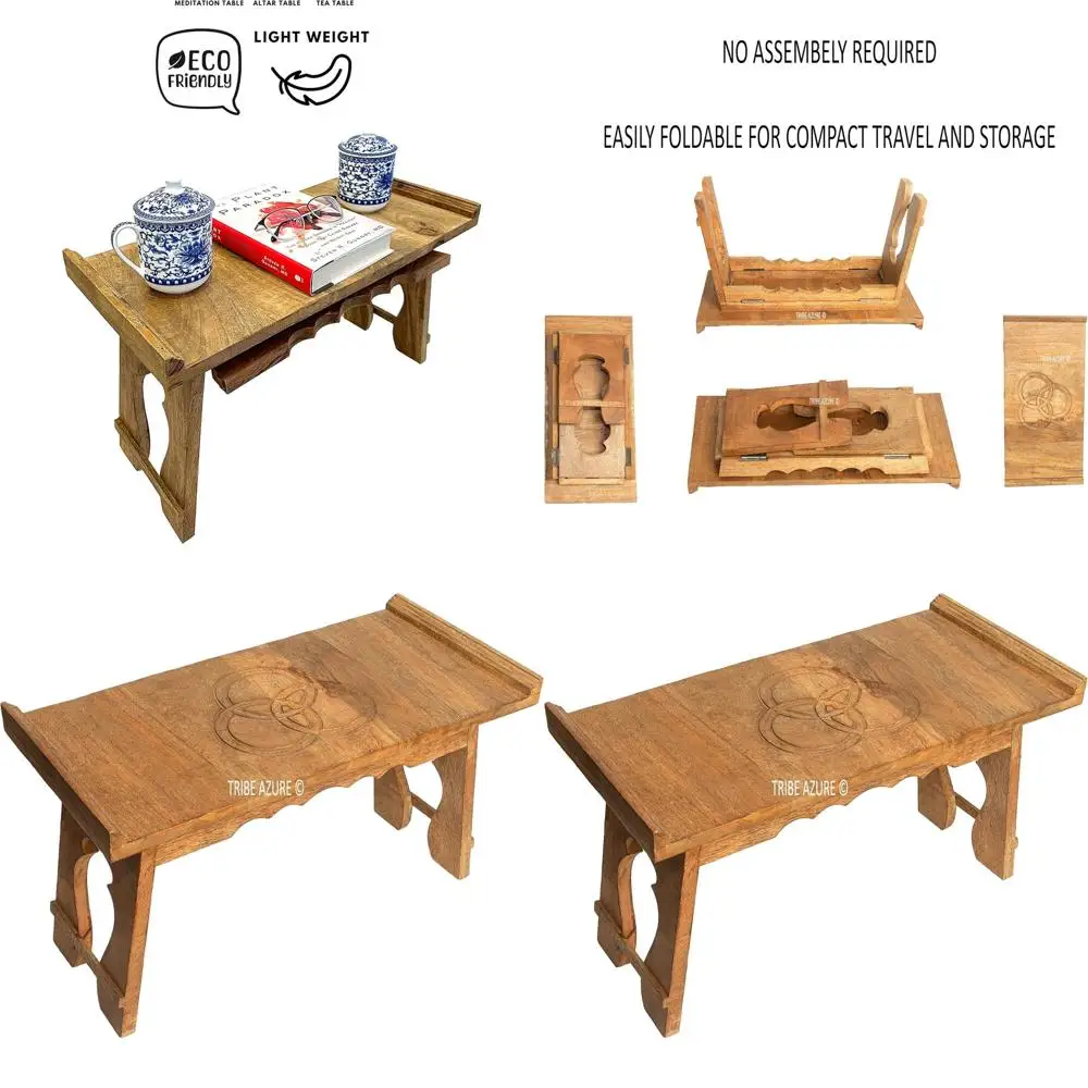 

Compact Multi-Purpose Altar Table for Meditation, Puja, Wiccan, and Buddhist Practices