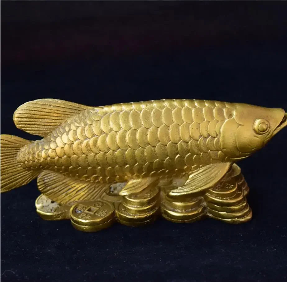 Copper Statue Factory direct sales antique antique copper crafts pure copper ornaments brass treasure fish wholesale